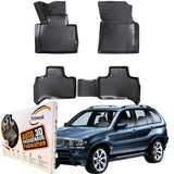 Trimak Autofußmatten kompatibel mit BMW X5 E53 (1999 - 2006) Auto Allwetter Gummimatten