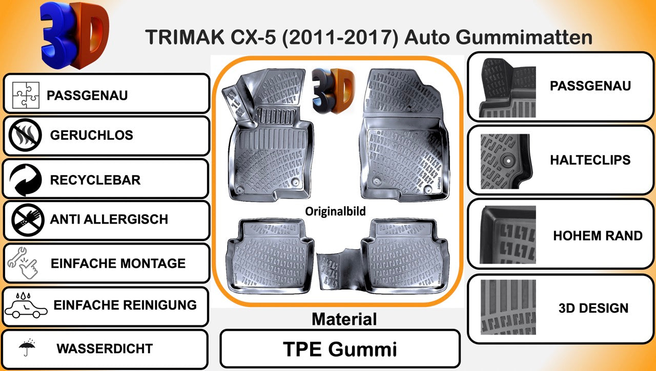 MAZDA CX-5 1.Generation (2011 - 2017) Gummimatten Autofußmatten