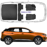 Trimak Passgenau 3D Auto Fußmatten & Obere Kofferraumwanne Set Kompatibel mit Peugeot E-3008 & 3008 PHEV ab 2024