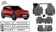 Trimak Autofußmatten kompatibel mit Kia EV9 7 Sitzer ab 2024 Auto Allwetter Gummimatten