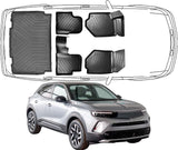 3D Fußmatten & Untere Kofferraumwanne Auto Set Kompatibel mit Opel Mokka-e Elektro