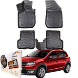 Trimak Autofußmatten kompatibel mit DACIA SANDERO 2.Gen 2012 - 2020 Auto Allwetter Gummimatten