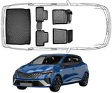 3D Fußmatten & Obere Kofferraumwanne Set Kompatibel mit Renault Clio V & E-Tech Obere Ladeboden