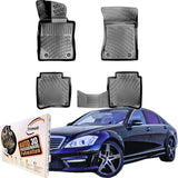 Trimak Autofußmatten kompatibel mit Mercedes S Klasse (W221) Lange Version 2006 - 2013 Auto Allwetter Gummimatten